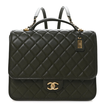 Chanel Caviar Quilted School Memory Backpack Dark Green 1 of 11