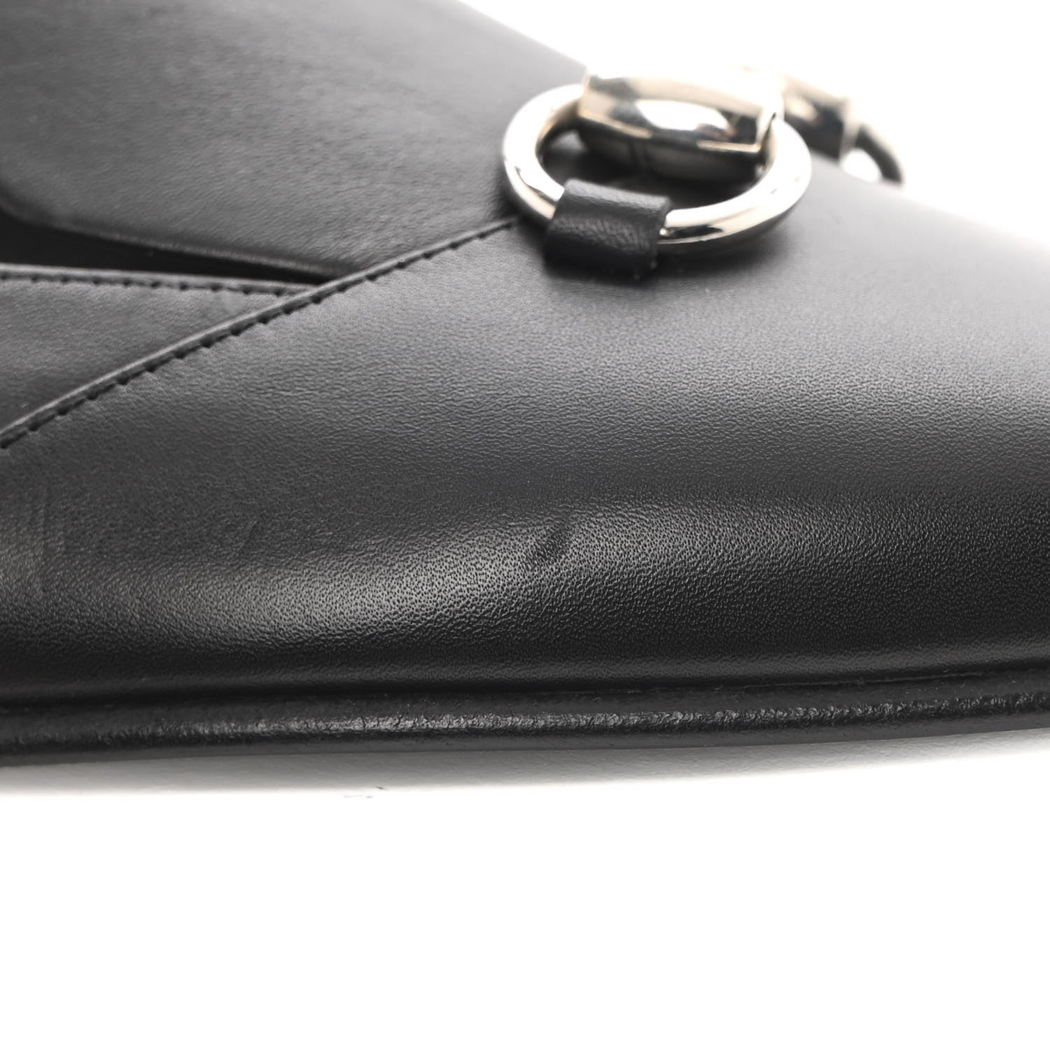 Gucci Calfskin Horsebit Loafers 36.5 Black 9 of 12