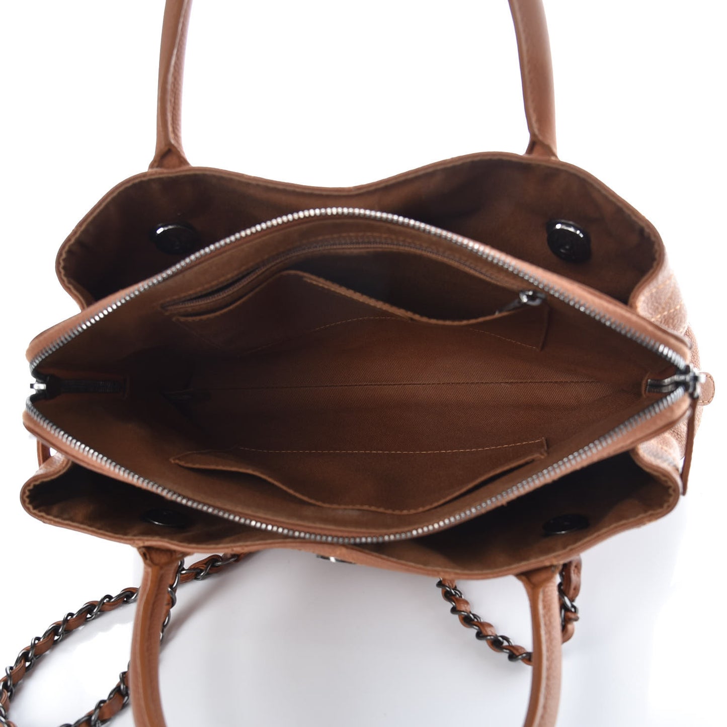 Grained Vegetal Calfskin Small Urban Shopping Tote Camel