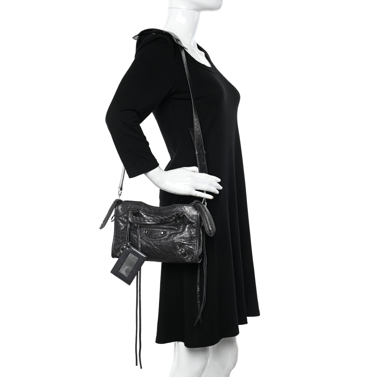 Agneau Classic Silver Hardware Mini City Anthracite