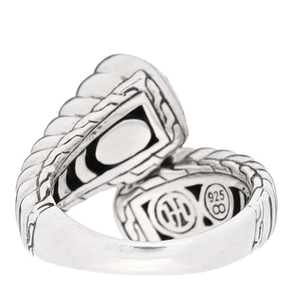 John Hardy Sterling Silver Hematine Bedeg Bypass Ring 54 7 3 of 4