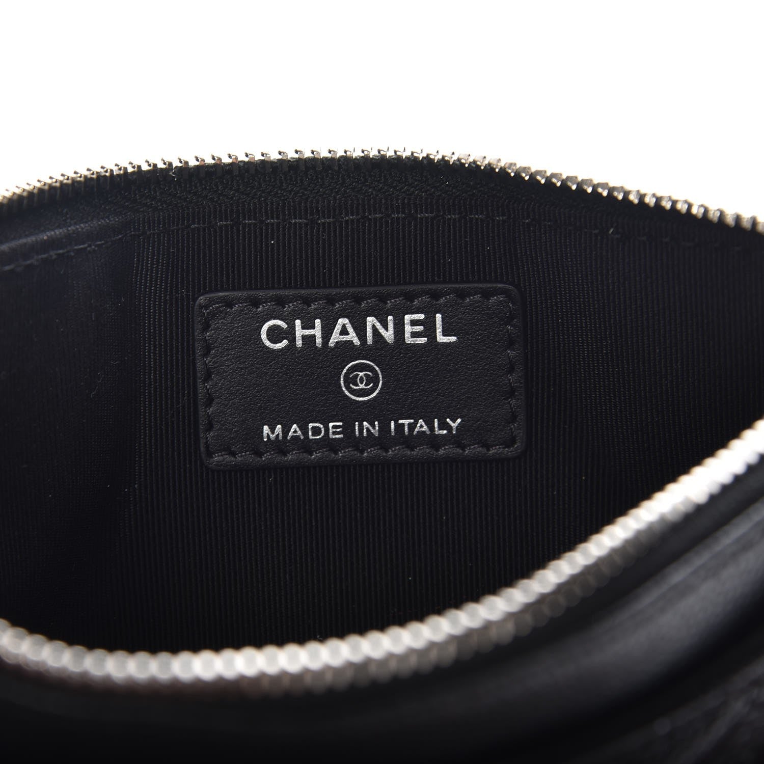 Chanel Iridescent Caviar Quilted Classic Zip Pouch Black 6 of 8
