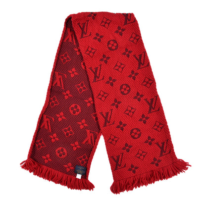 Louis Vuitton Wool Silk Logomania Scarf Rubis 2 of 3