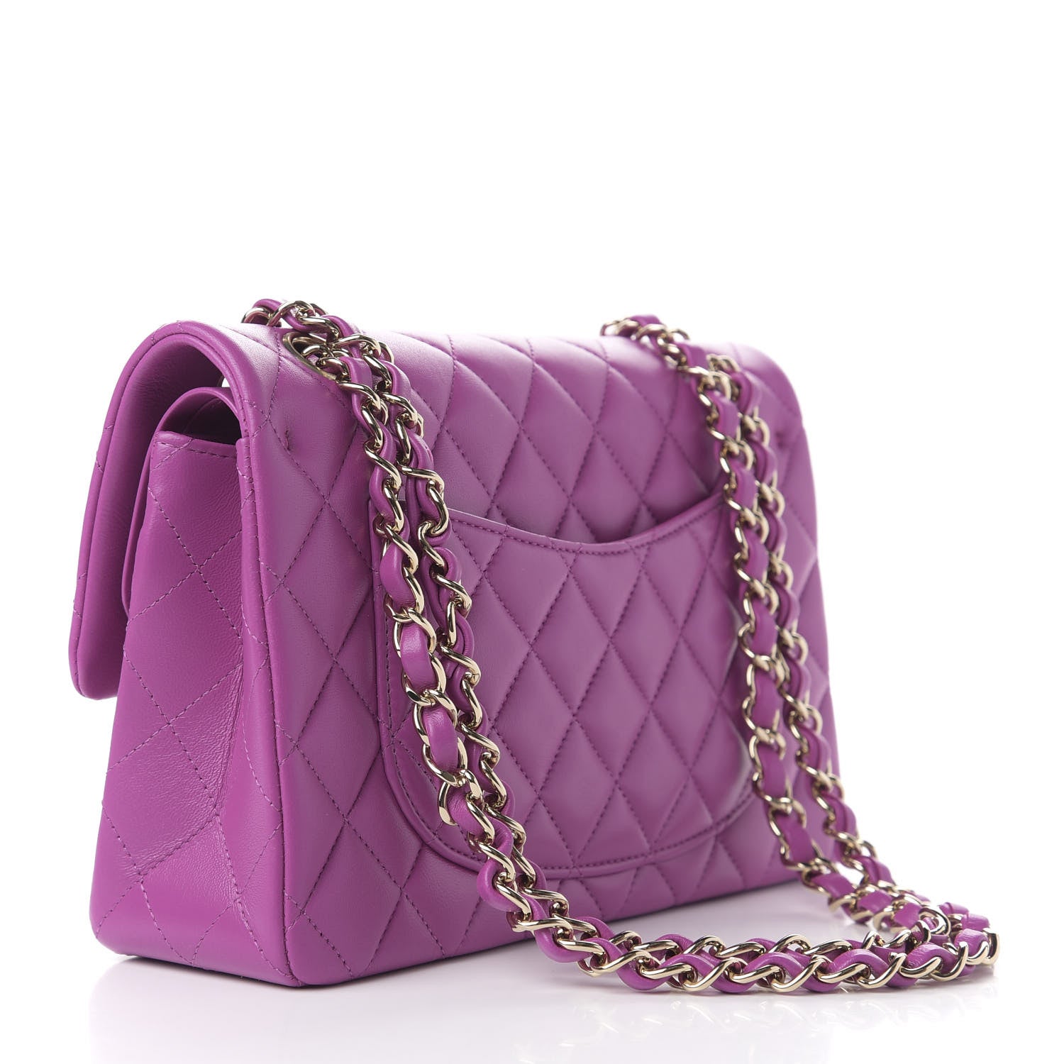 Chanel Lambskin Quilted Small Double Flap Purple 4 of 12