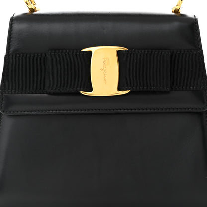 Salvatore Ferragamo Calfskin Vera Bow Mini Top Handle Crossbody Bag Black 7 of 11