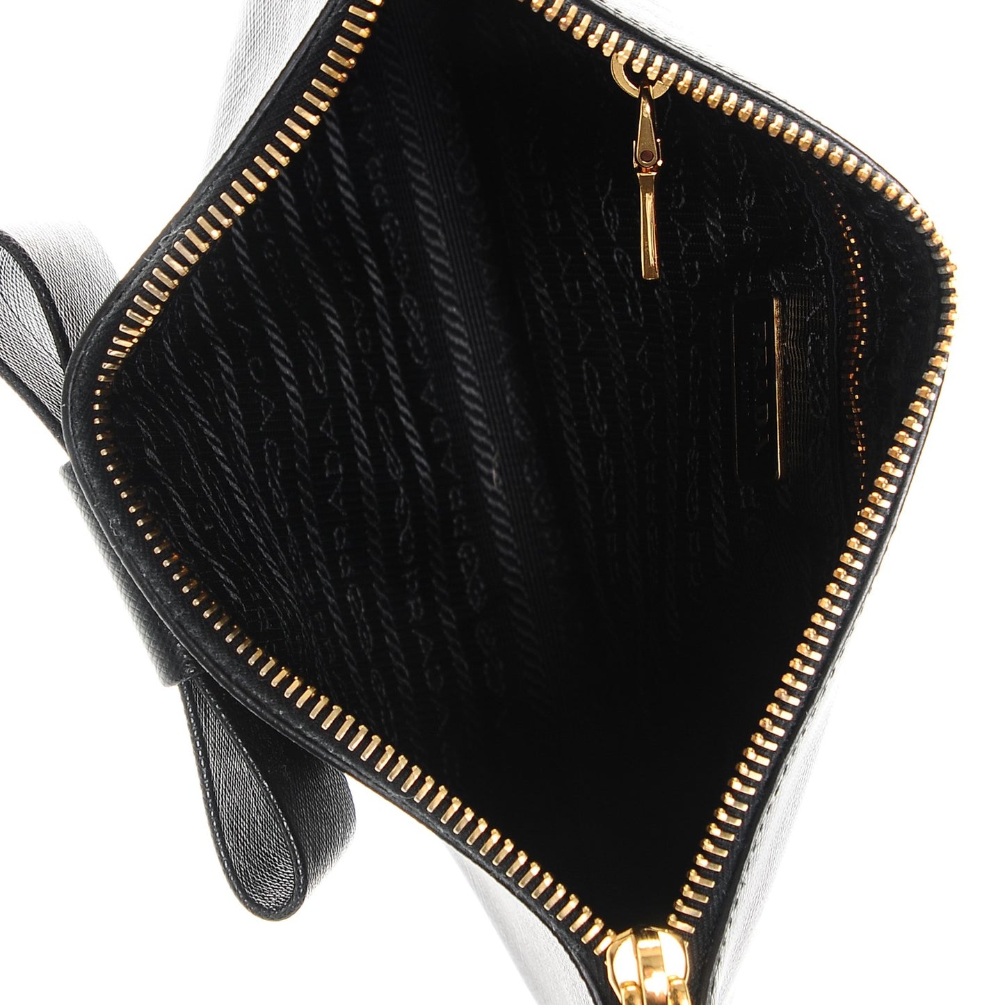 Saffiano Bow Wristlet Nero Black