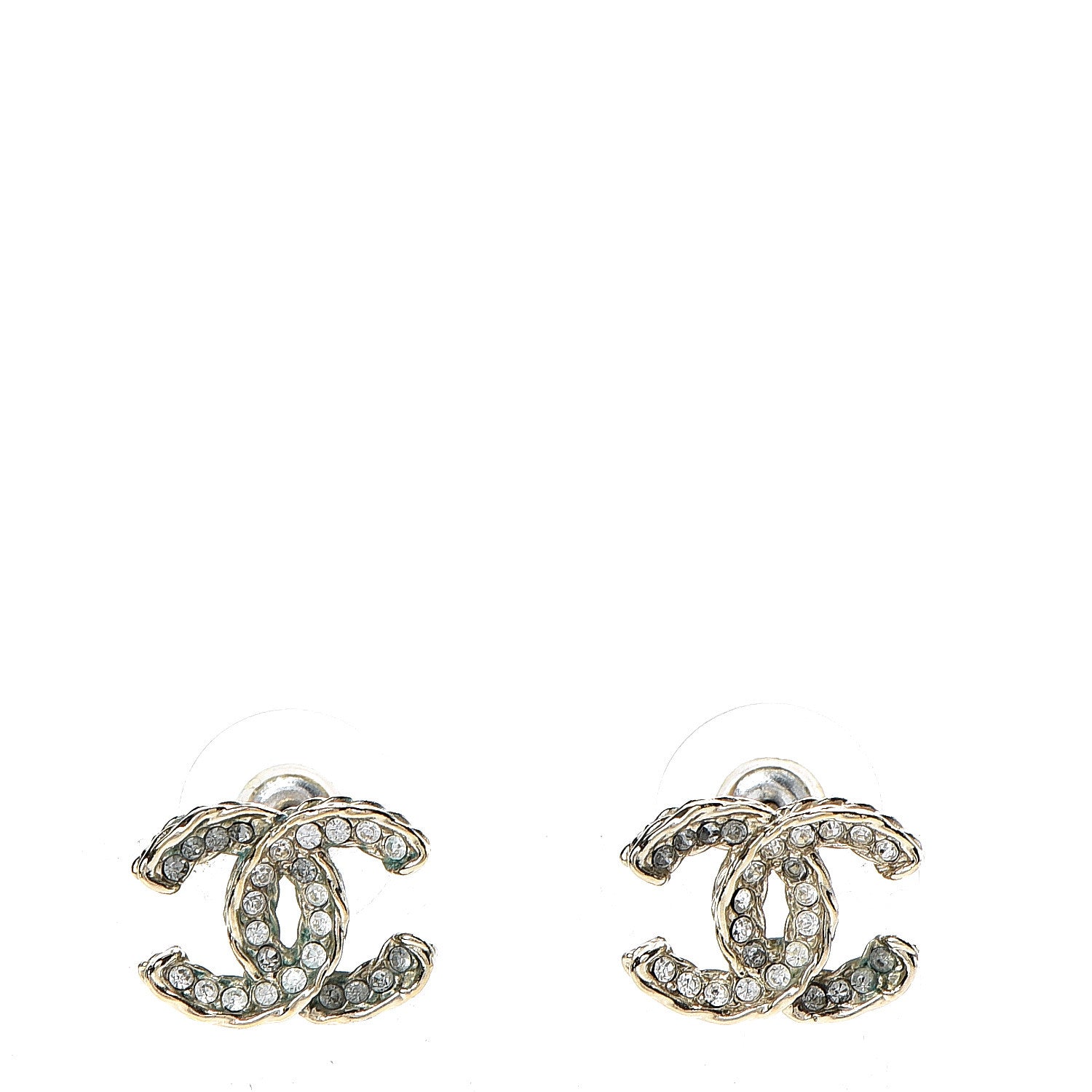 Chanel Crystal CC Earrings Gold 1 of 4