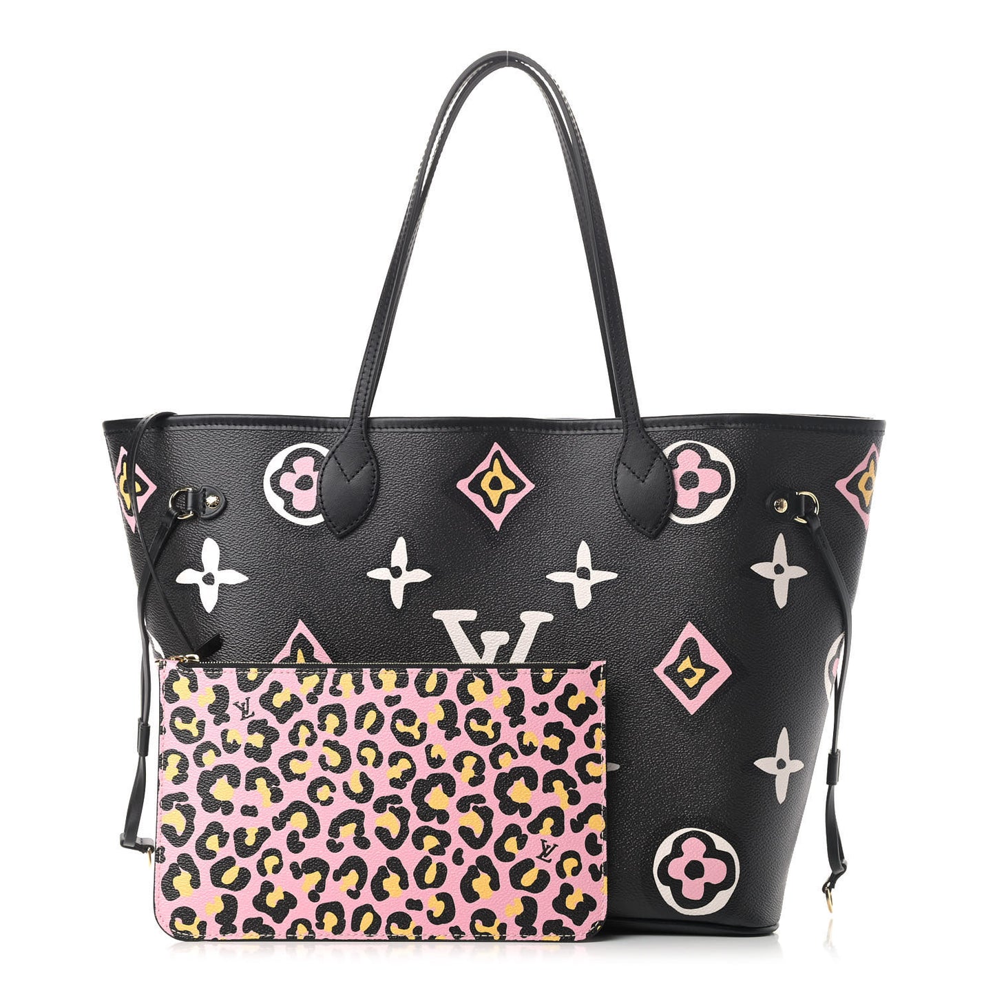 Monogram Giant Wild At Heart Neverfull MM Black