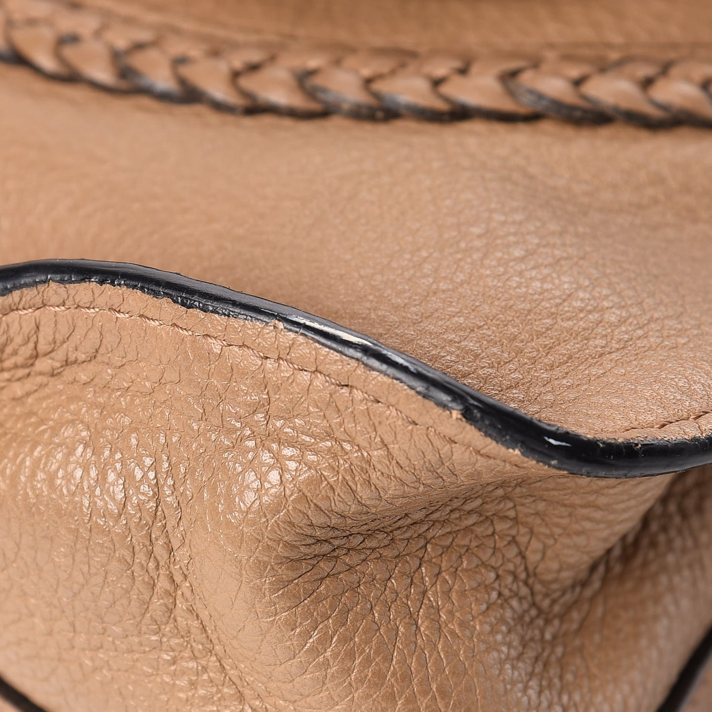 Calfskin Braided Medium Marcie Satchel Nut