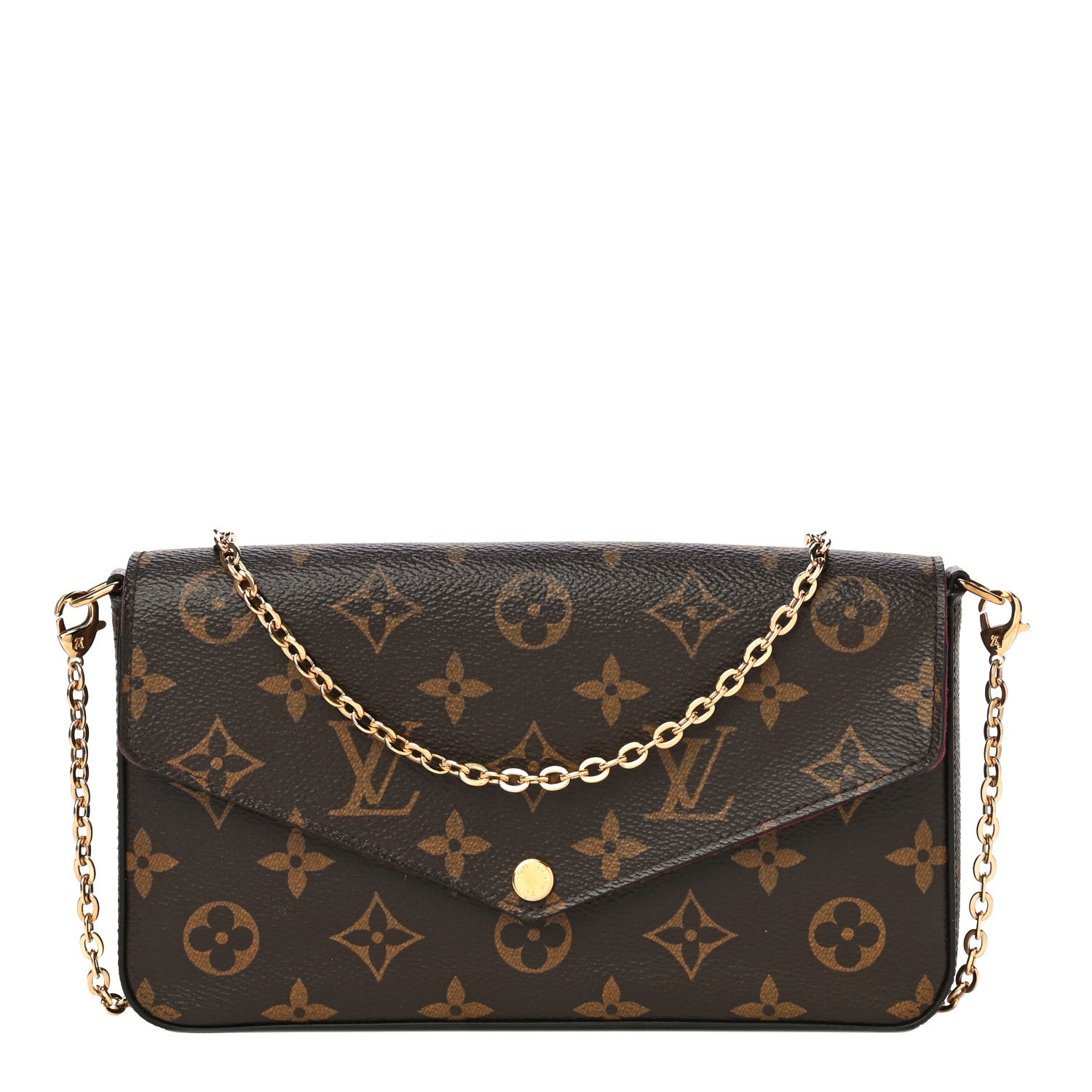 Louis Vuitton Monogram Pochette Felicie Chain Wallet Fuchsia 3 of 13