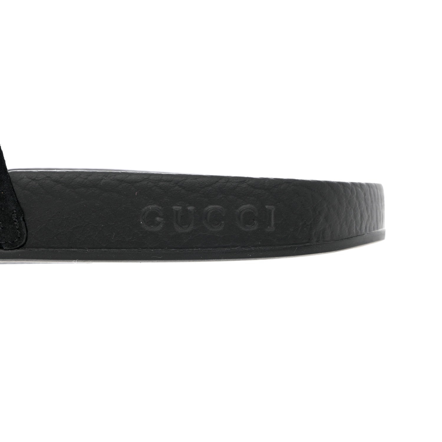 Gucci Suede Perforated Horsebit Slide Sandals 36 Black 7 of 8