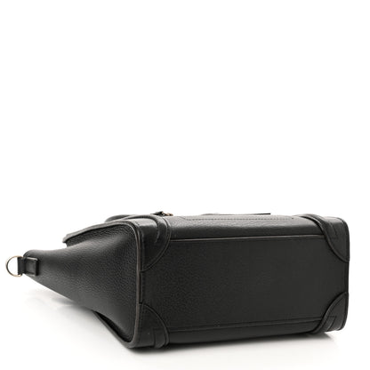 Celine Drummed Calfskin Nano Luggage Black 4 of 9