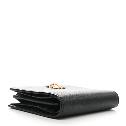 Versace Grained Calfskin Medusa Zip Card Holder Wallet Black 4 of 7