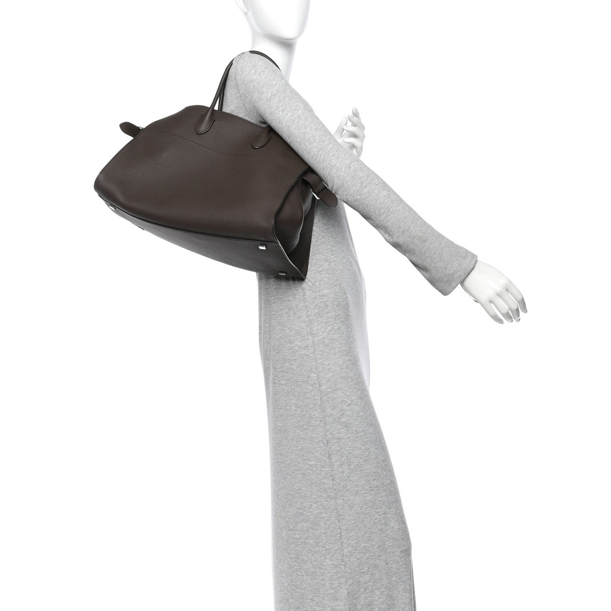 The Row Matte Grained Calfskin Soft Margaux 15 Mocha 2 of 9