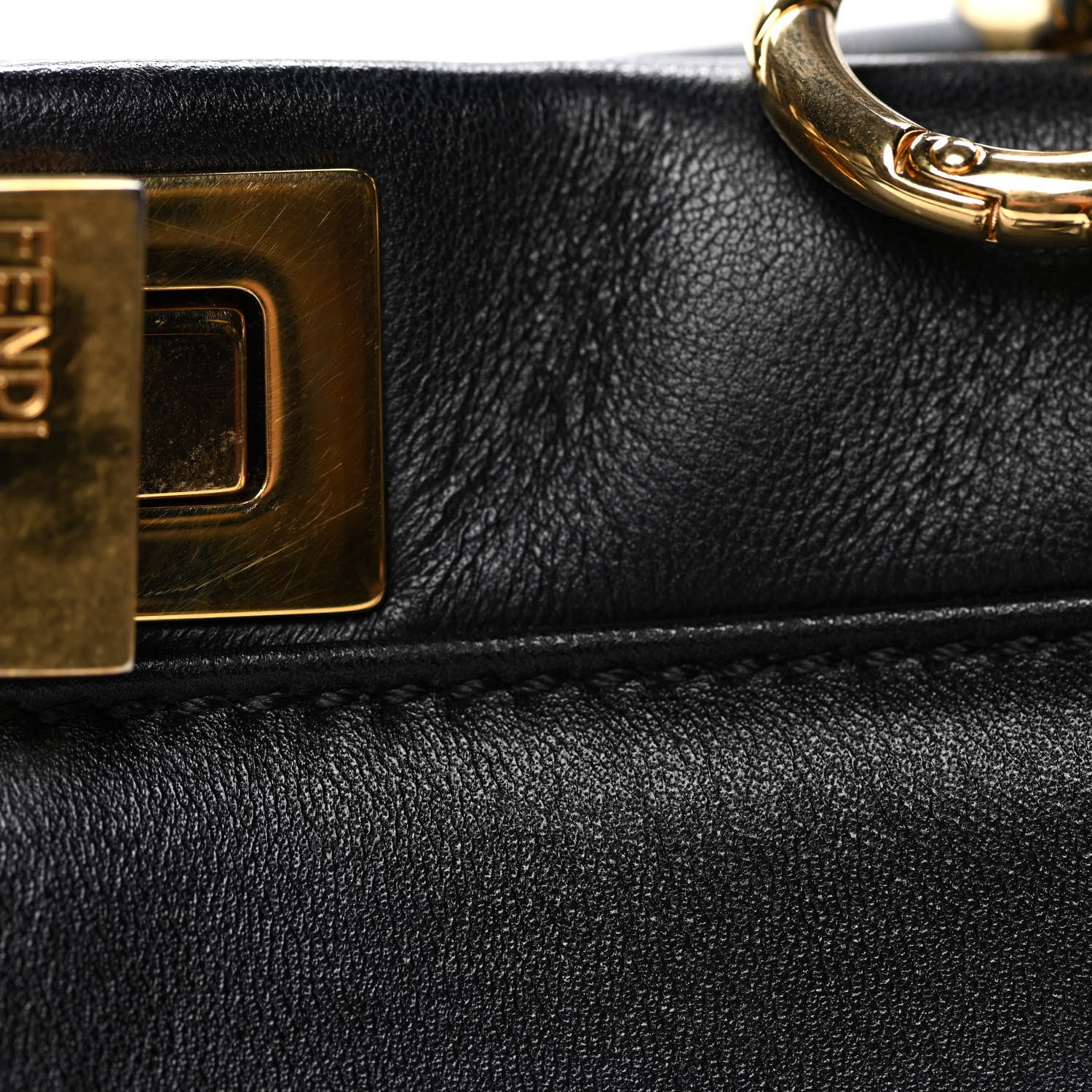 Fendi Nappa Mini Peekaboo Iconic Satchel Black 14 of 14