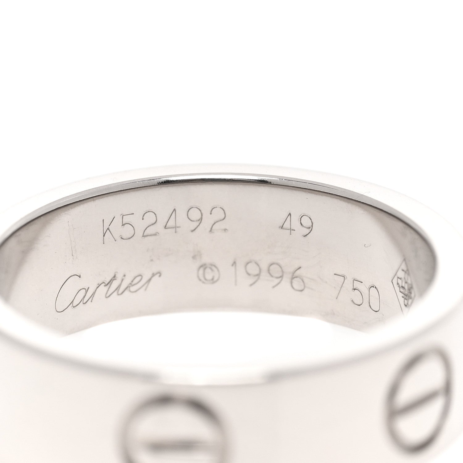 Cartier 18K White Gold 5.5mm LOVE Ring 49 4.75 4 of 4