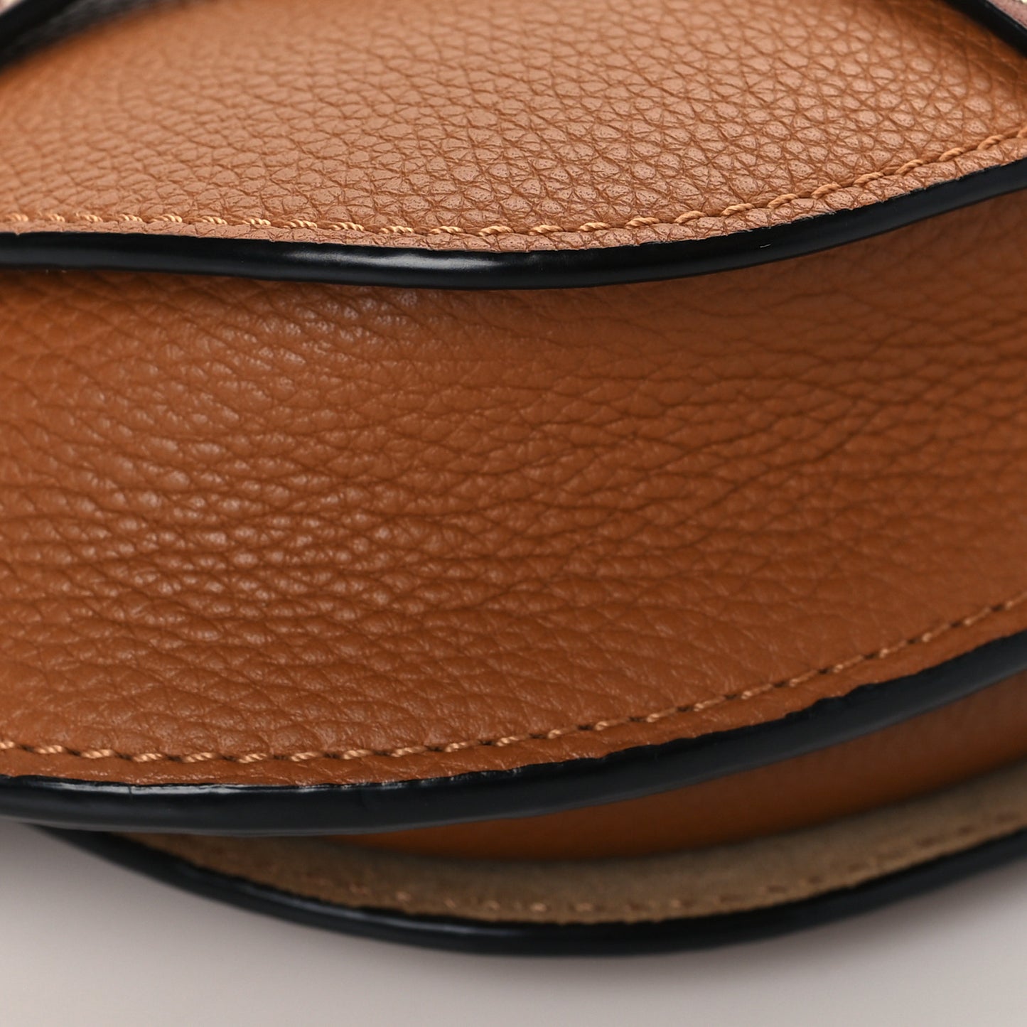Grained Calfskin Mini Gate Crossbody Bag Caramel Pecan