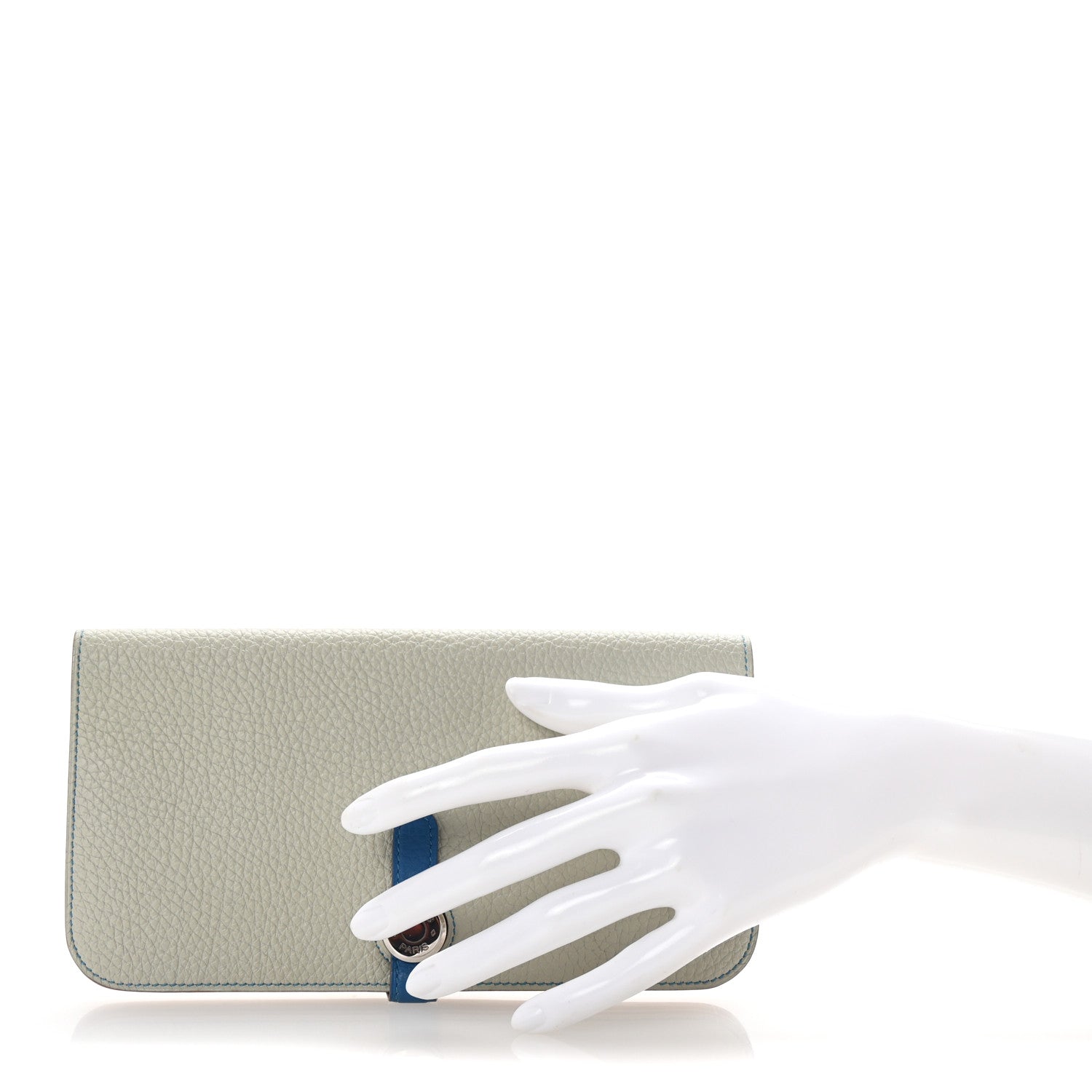 Hermes Togo Dogon Recto Verso Wallet Gris Perle Bleu Izmir 2 of 8