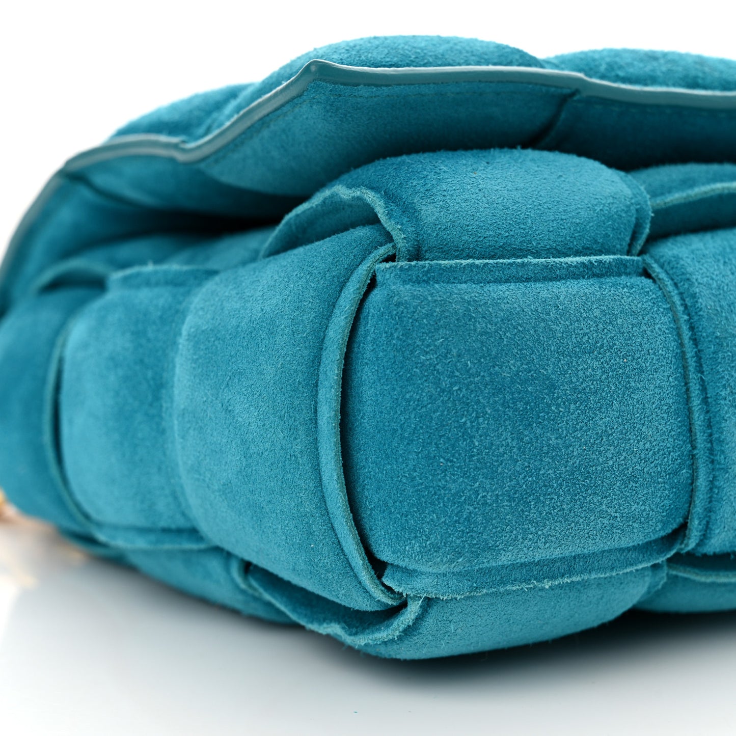 Suede Maxi Intrecciato Padded Chain Cassette Crossbody Bag Blaster