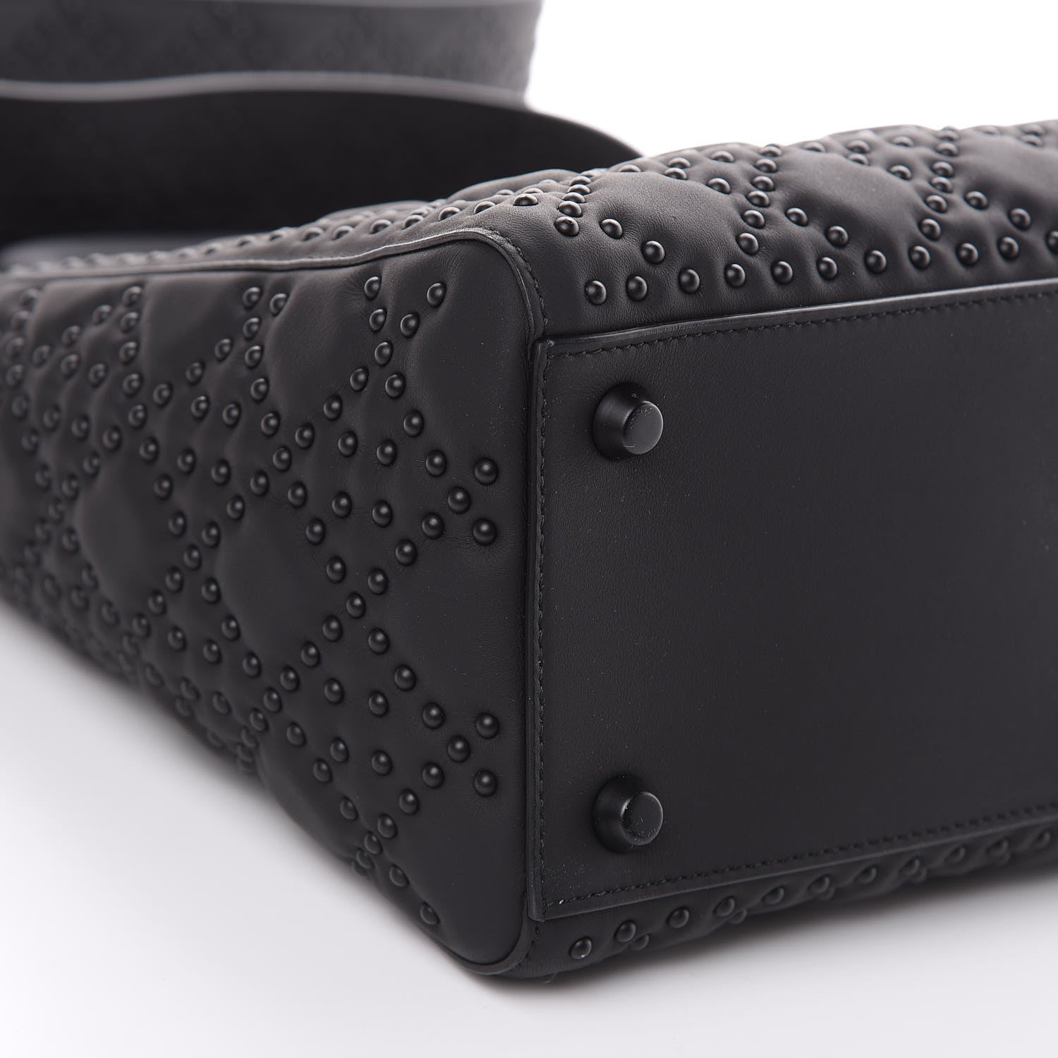Christian Dior UItra Matte Calfskin Cannage Studded Medium Supple Lady Dior Black 8 of 11