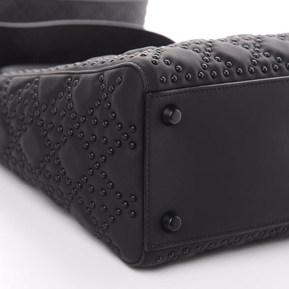 Christian Dior UItra Matte Calfskin Cannage Studded Medium Supple Lady Dior Black 8 of 11