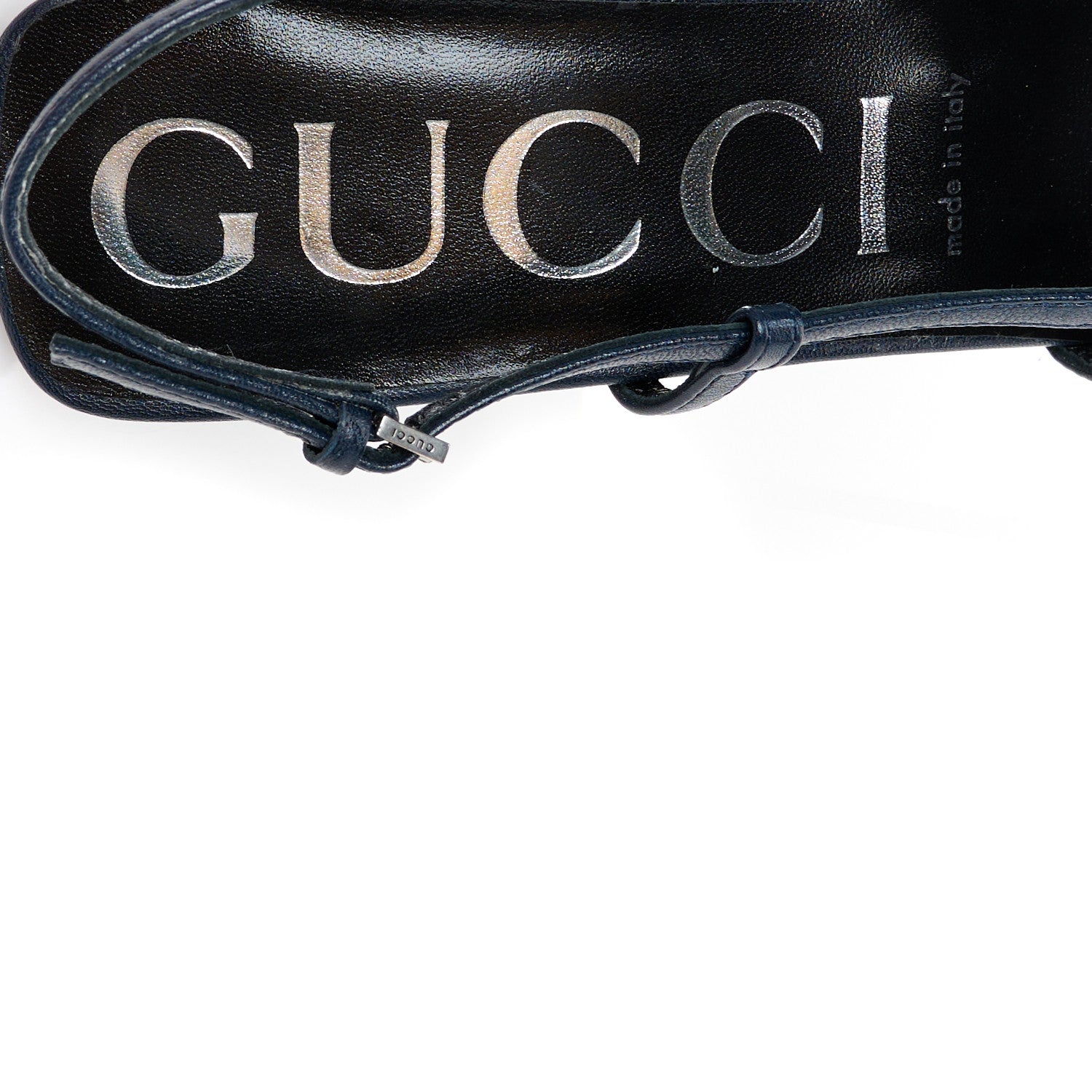 Gucci GG Monogram Malaga Kid Crystal Square G 75mm Slingback Pumps 38 Beige Blue 7 of 10