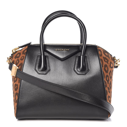 Givenchy Calfskin Suede Leopard Print Small Antigona Black 1 of 9