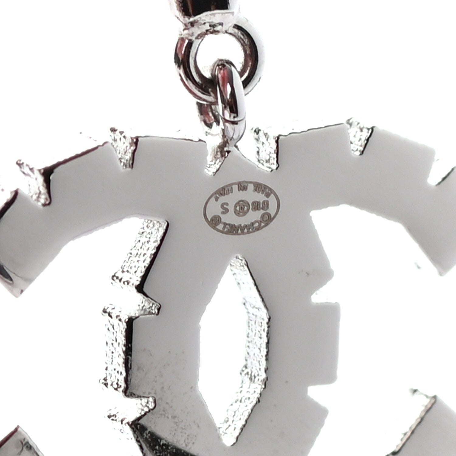 Chanel Crystal CC Drop Earrings Silver 4 of 5