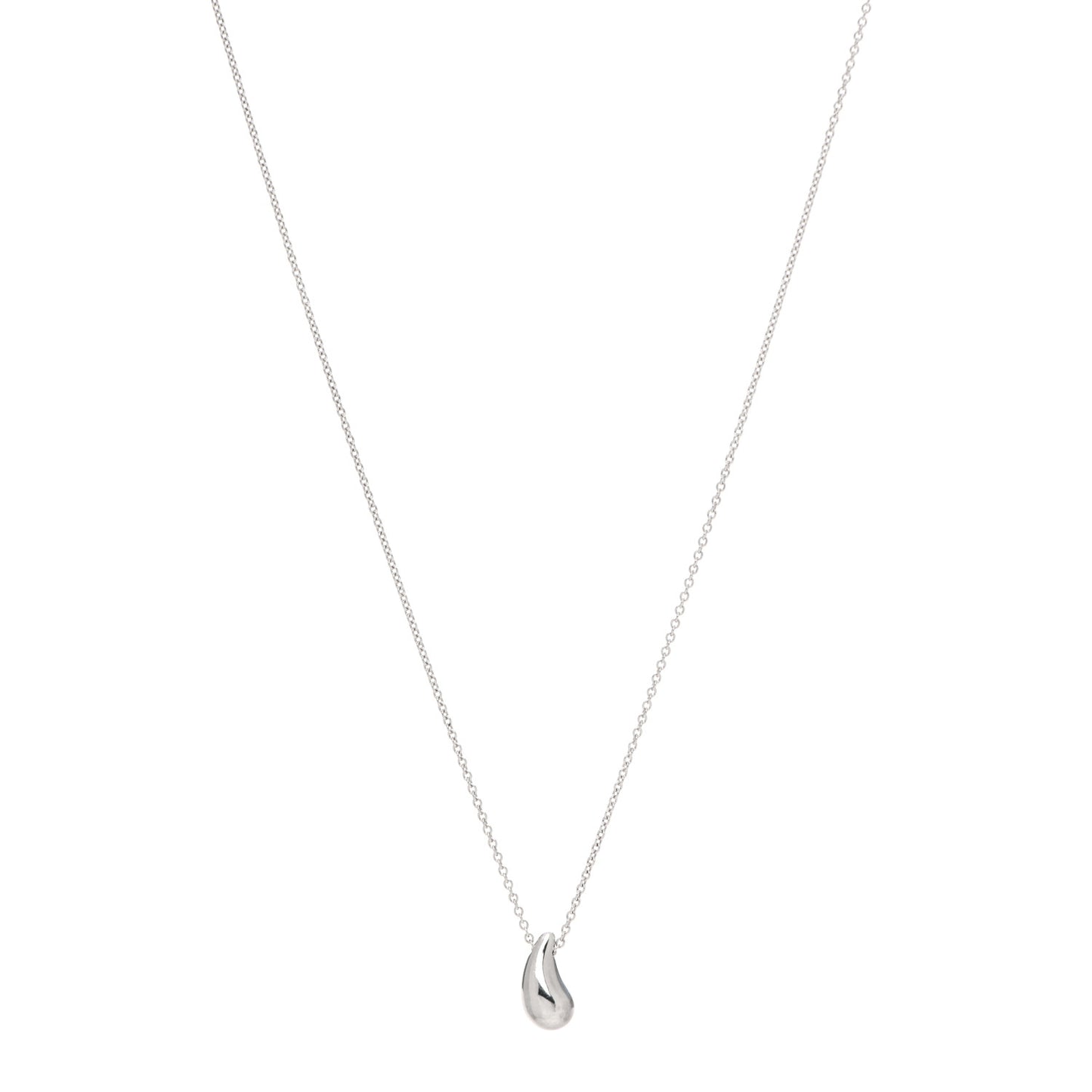 Sterling Silver 12mm Elsa Peretti Tear Drop Pendant Necklace