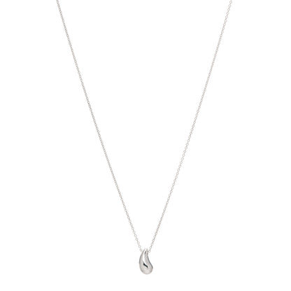 Tiffany Sterling Silver 12mm Elsa Peretti Tear Drop Pendant Necklace 1 of 7
