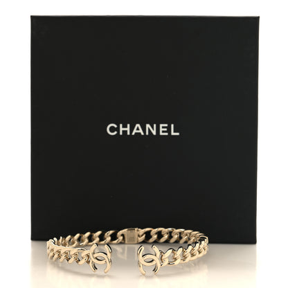 Chanel Metal CC Chain Link Choker Necklace M Gold 5 of 5
