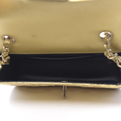 Chanel Metallic Calfskin Crocodile Embossed Cocodile Rectangular Mini Flap Gold 5 of 11