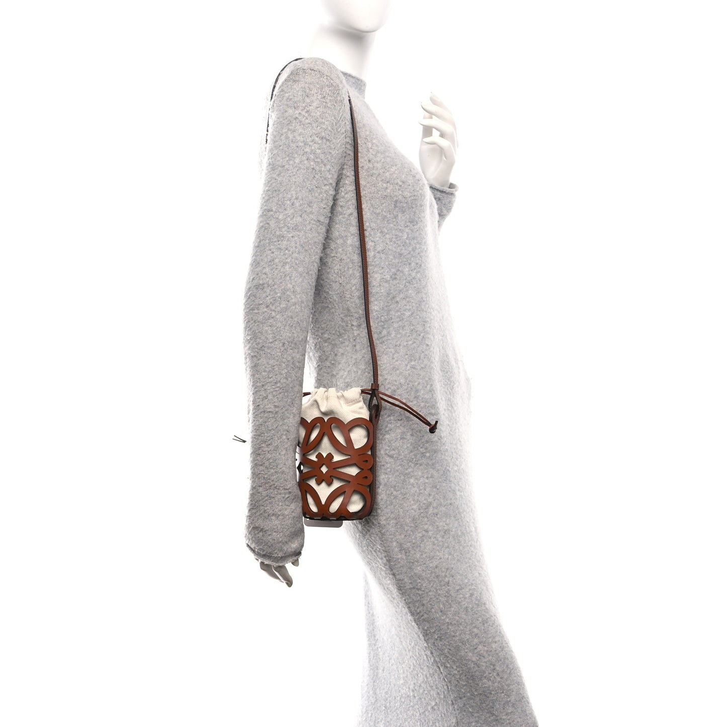 x Paula's Ibiza Cutout Anagram Pocket Crossbody Bag Tan