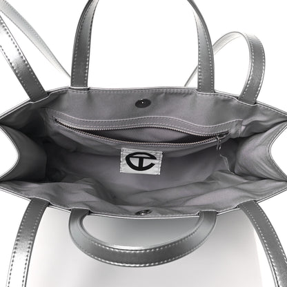 Telfar Metallic Vegan Leather Medium Shopping Bag Silver 5 of 12