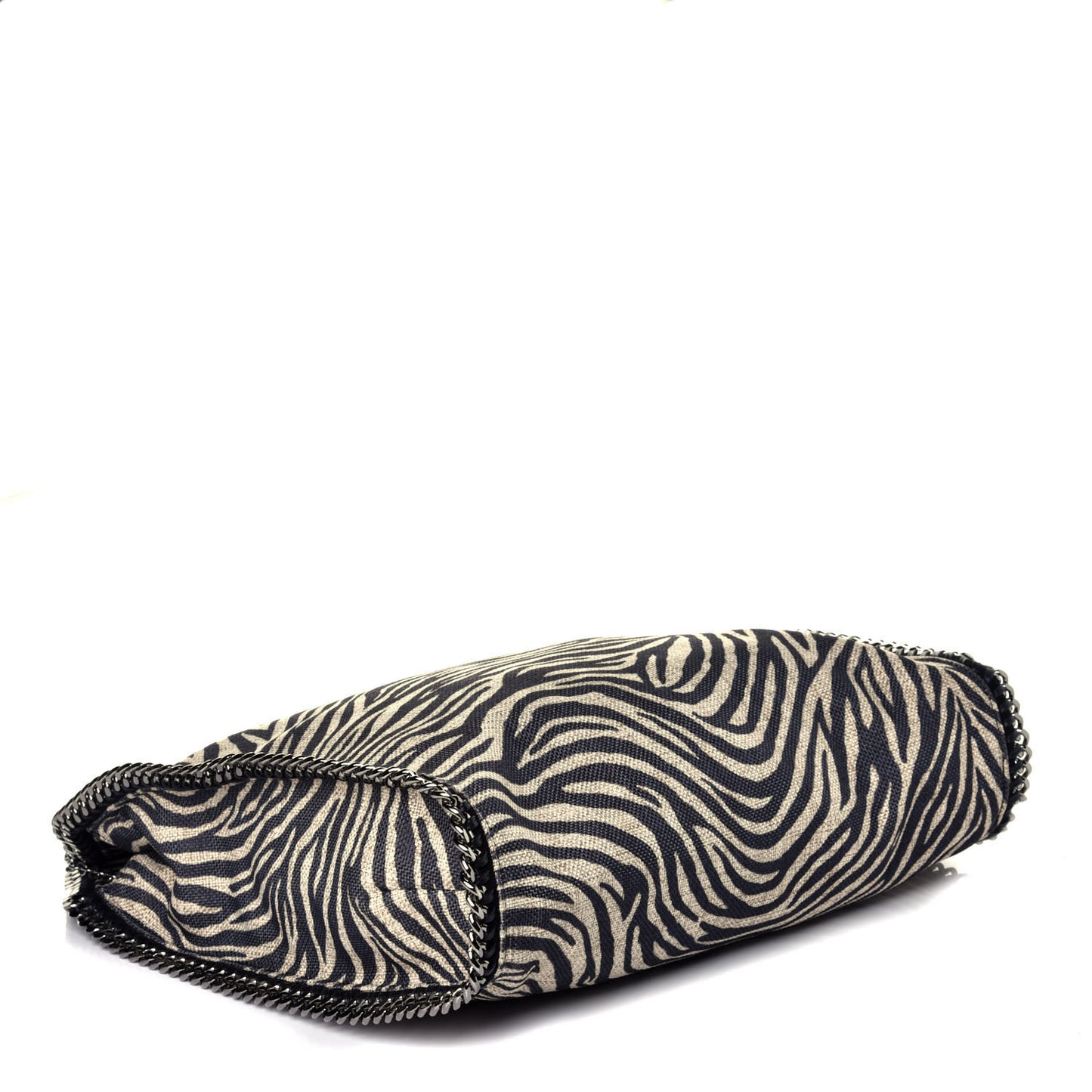 Canvas Zebra Print Big Falabella Tote Black