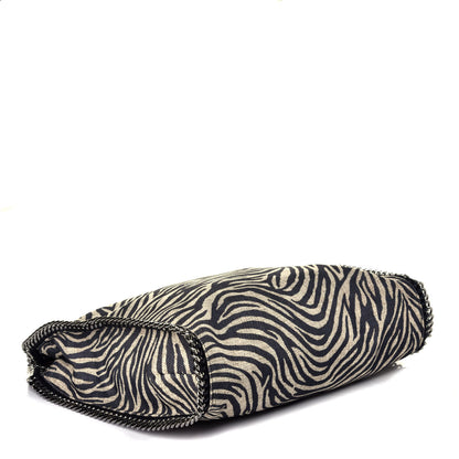 Stella McCartney Canvas Zebra Print Big Falabella Tote Black 4 of 8
