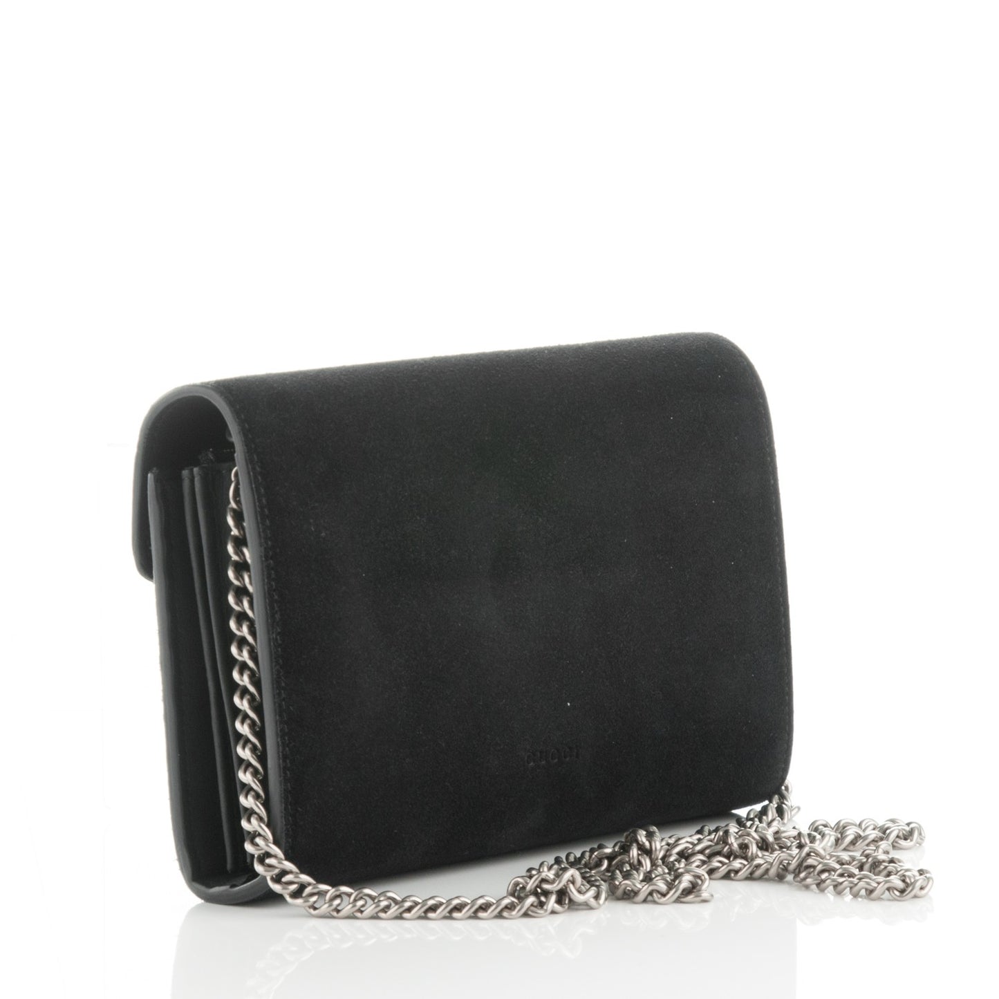 Suede Mini Dionysus Chain Wallet Black