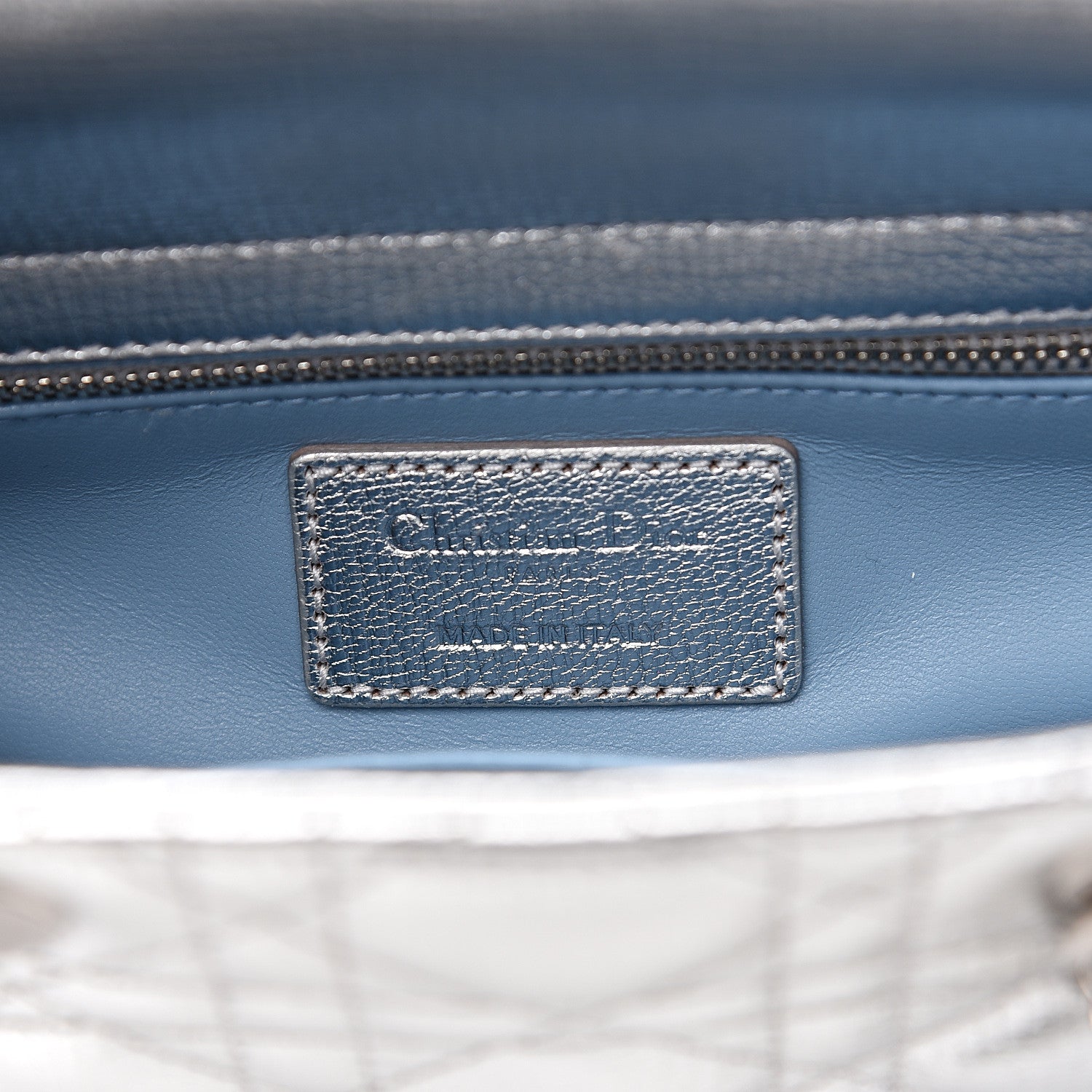 Christian Dior Metallic Grained Calfskin Cannage My ABCDior Lady Dior Silver 5 of 9