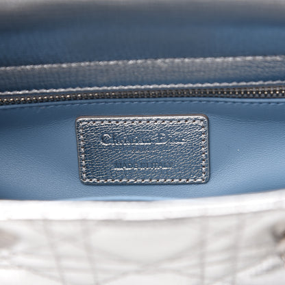 Christian Dior Metallic Grained Calfskin Cannage My ABCDior Lady Dior Silver 5 of 9