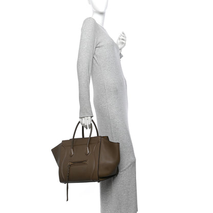 Celine Supple Calfskin Medium Phantom Luggage Khaki 2 of 13