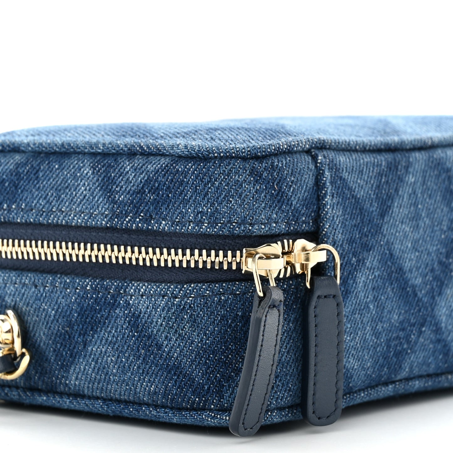 Printed Denim CC Camera Case Blue