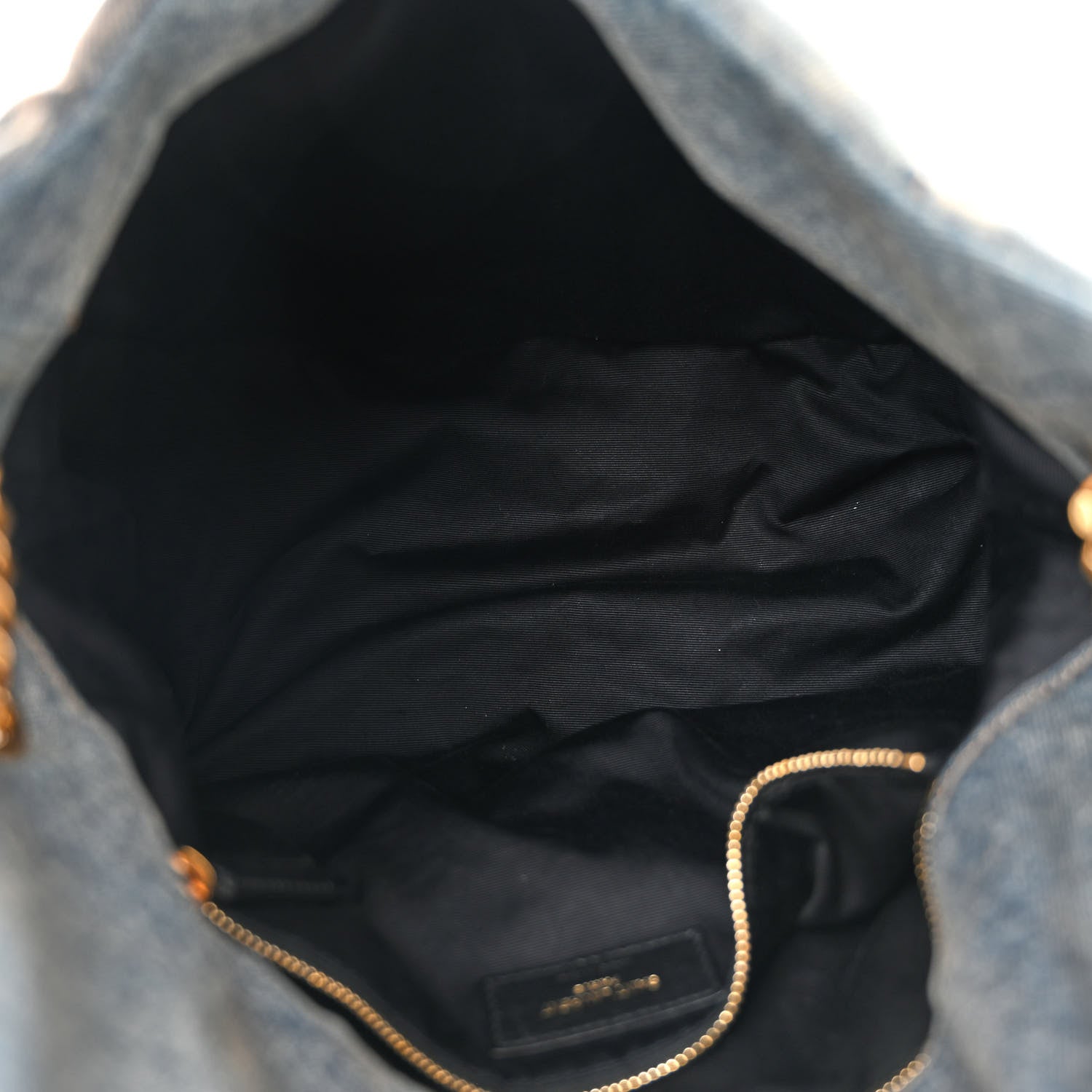 Saint Laurent Denim Quilted Medium Loulou Puffer Monogram Chain Satchel Blue Cinnamon 5 of 11