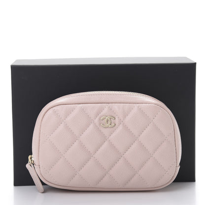 Chanel Caviar Quilted Small Curvy Pouch Cosmetic Case Light Pink 7 of 7