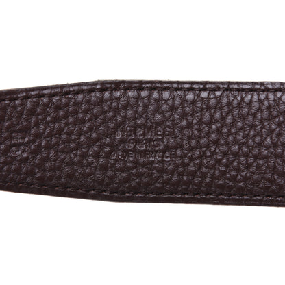 Hermes Box Togo 32mm H Belt 90 Black Chocolate 3 of 7