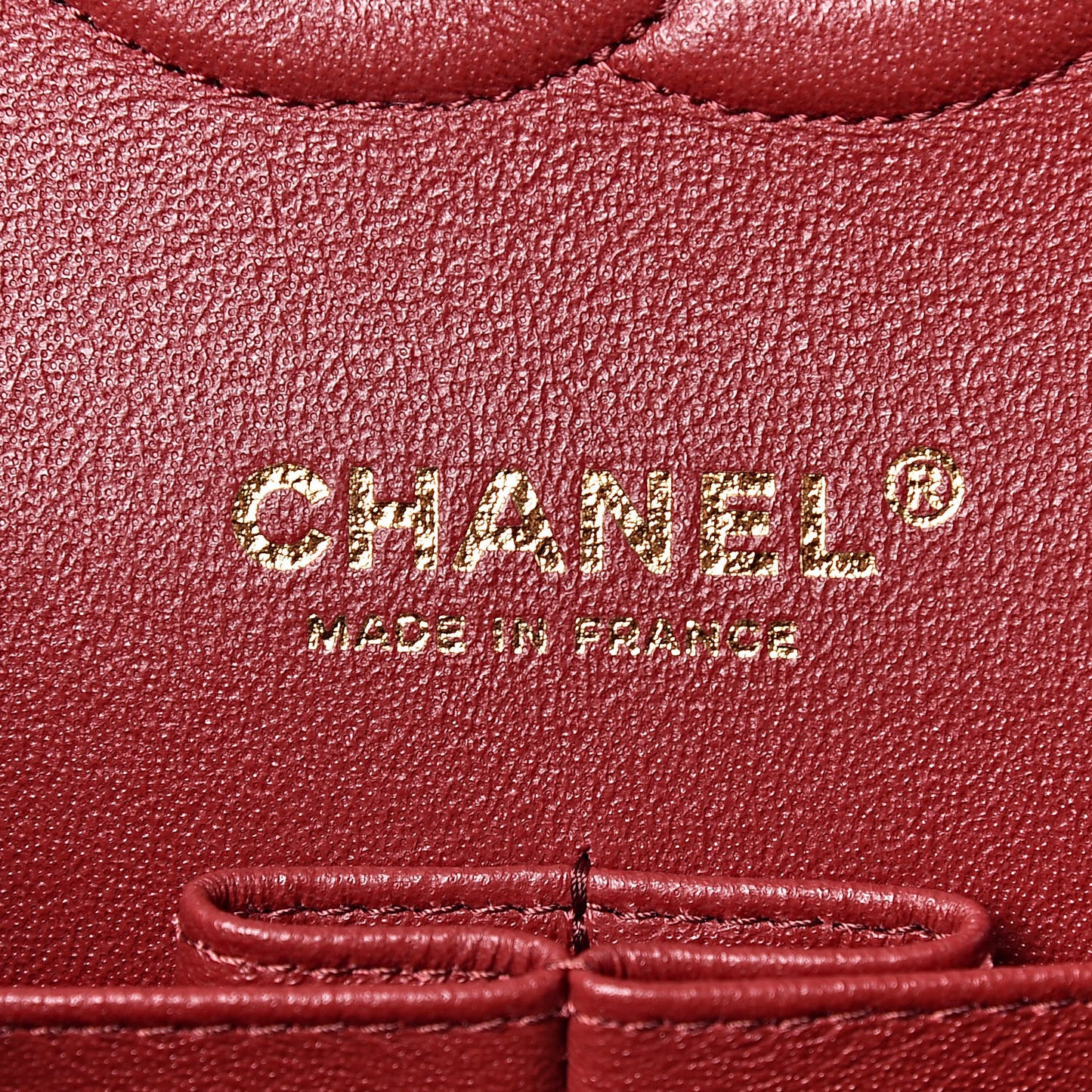 Caviar Quilted Medium Double Flap Dark Red