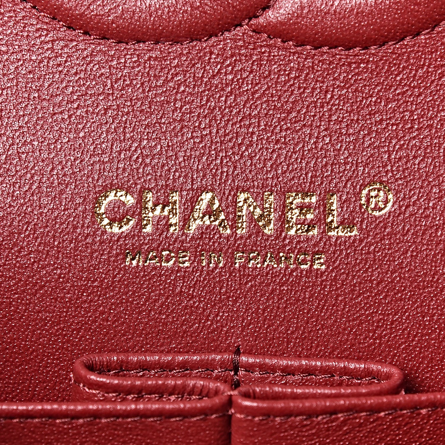 Chanel Caviar Quilted Medium Double Flap Dark Red 8 of 10