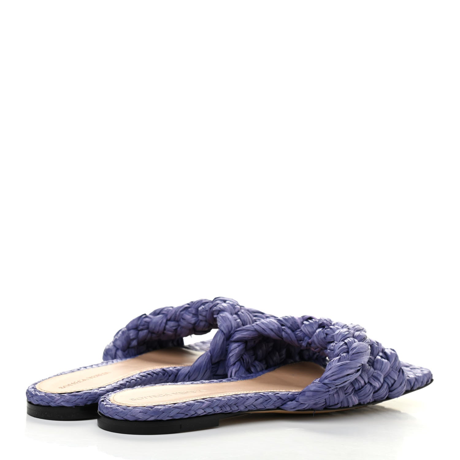Bottega Veneta Raffia Twisted Intrecciato Stretch Flat Sandals 40 Lavender 4 of 7
