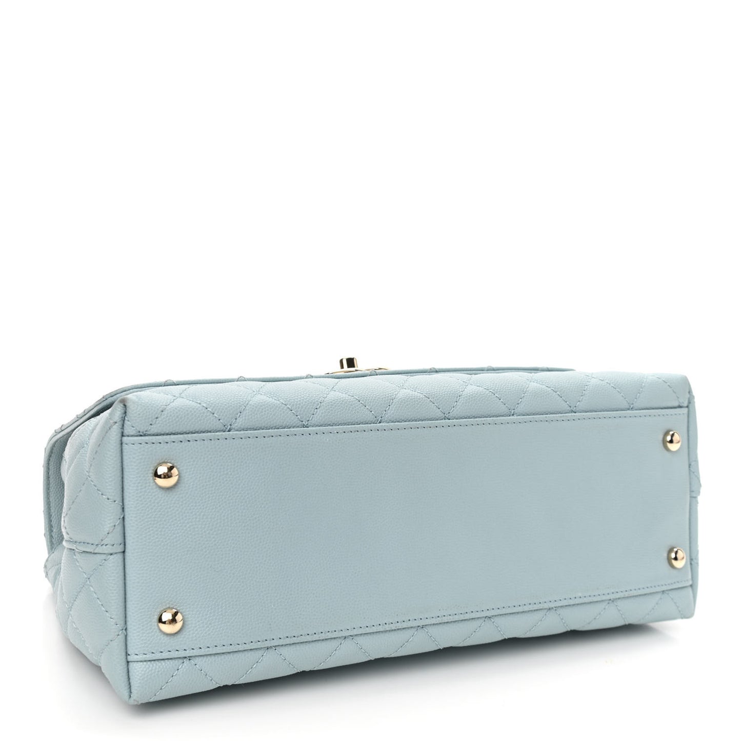 Caviar Quilted Small Coco Handle Flap Light Blue
