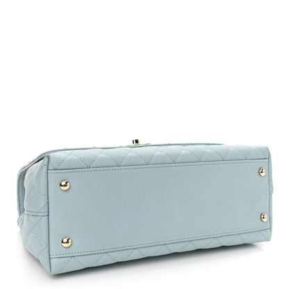 Chanel Caviar Quilted Small Coco Handle Flap Light Blue 4 of 13