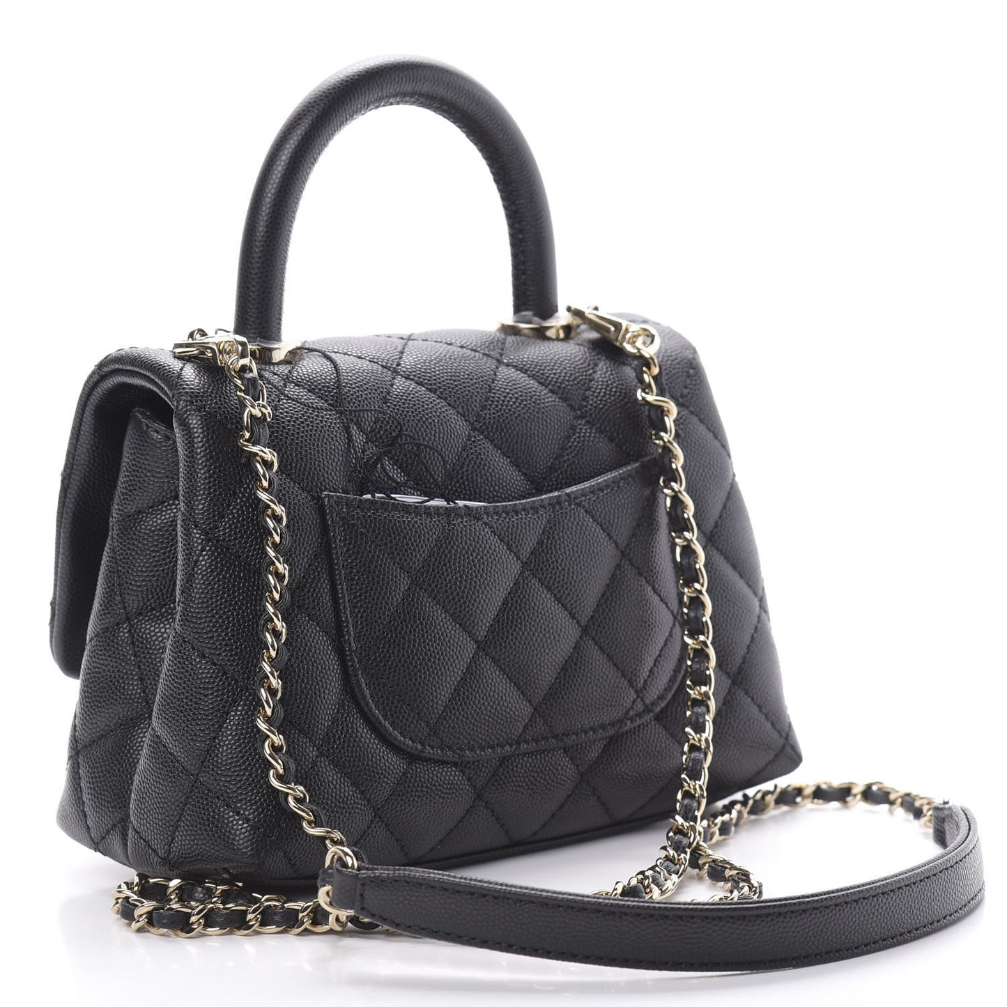 Caviar Quilted Extra Mini Coco Handle Flap Black